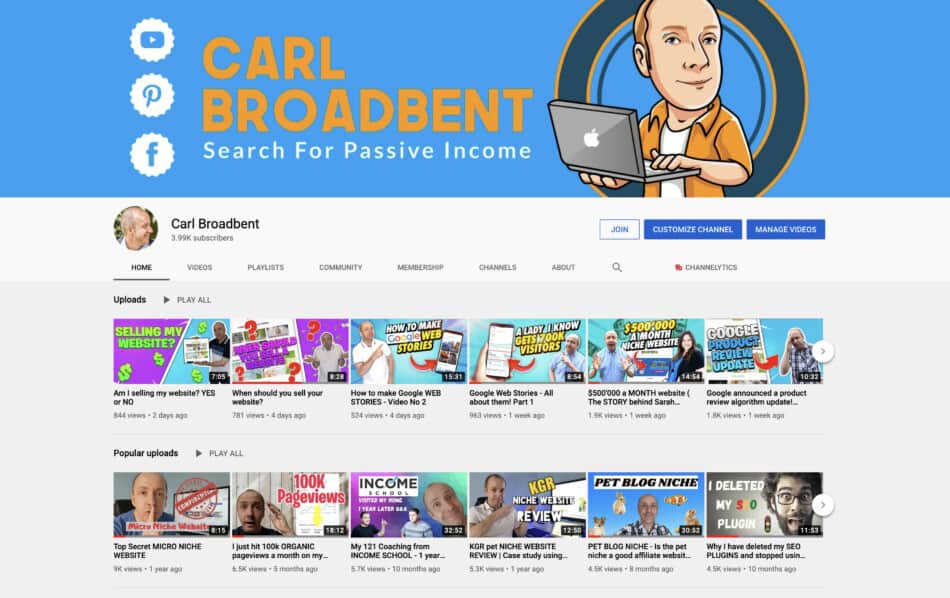 carl broadbent youtube channel